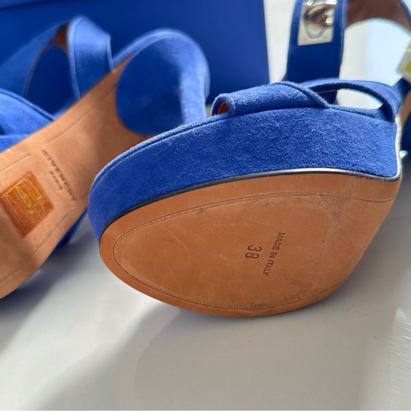 GIVENCHY
Electric Blue Suede Platform Ankle Wrap Shark Lock Sandals Size 8 - Picture 3 of 16